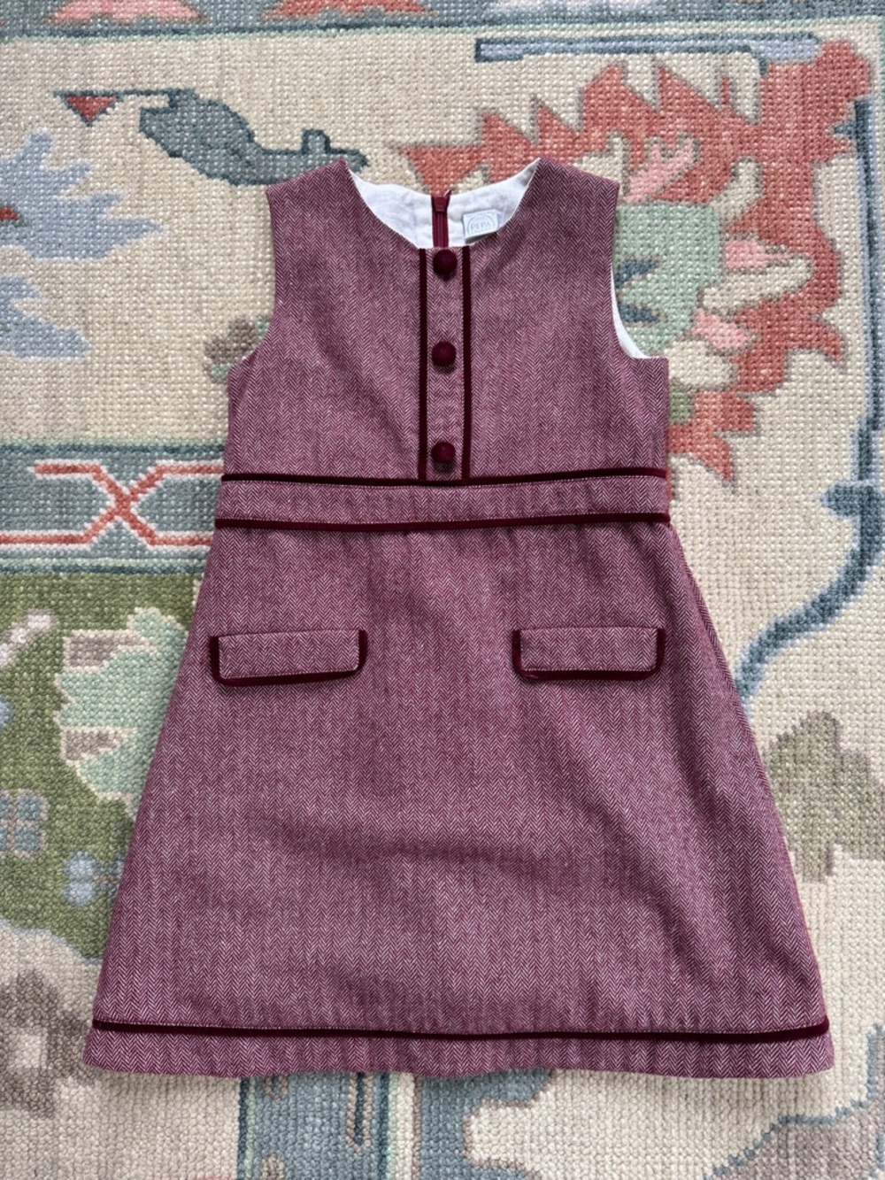 Pepa London Girls' Burgundy Herringbone Jumper